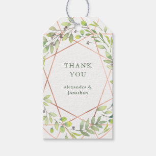 Moderne Botanische Copper Look Dank u Cadeaulabel