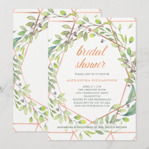 Moderne Botanische Copper Look Vrijgezellenfeest Kaart