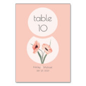 Moderne Botanische Coral Wedding Kaart (Achterkant)