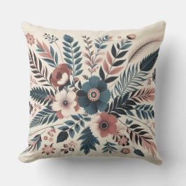 Moderne botanische crème bloemenkunst kussen