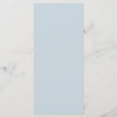 Moderne Botanische Cyaanblauwe Bruiloft Menu (Achterkant)