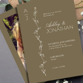 Moderne Botanische Divider Bruin Huwelijk Foto Kaart