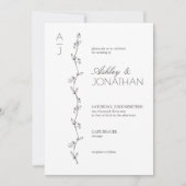Moderne Botanische Divider Trouwfoto Kaart (Voorkant)