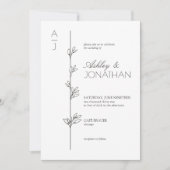 Moderne Botanische Divider Trouwfoto Kaart (Voorkant)