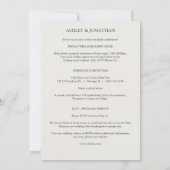 Moderne Botanische Divider Wedding Bone All-in-One Kaart (Achterkant)