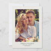 Moderne Botanische Divider Wedding Bone Foto Kaart (Achterkant)