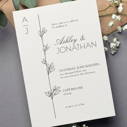 Moderne Botanische Divider Wedding Bone Kaart
