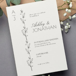 Moderne Botanische Divider Wedding Bone Kaart