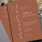 Moderne Botanische Divider Wedding Clay Alles-in-é Kaart
