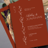 Moderne Botanische Divider Wedding Redwood Foto Kaart