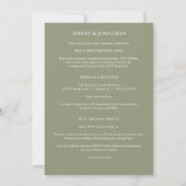 Moderne Botanische Divider Wedding Sage All-in-One Kaart (Achterkant)