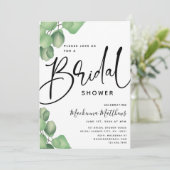 Moderne botanische elegant Eucalyptus Vrijgezellen Kaart (Staand voorkant)