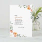 Moderne Botanische Elegante Huwelijksuitnodiging Kaart (Staand voorkant)