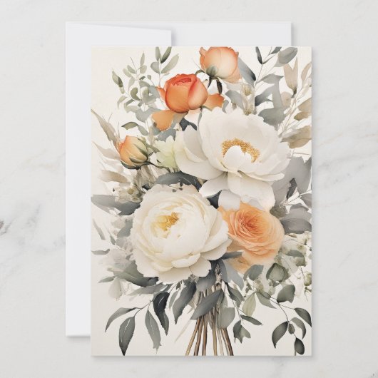 Moderne Botanische Elegante Huwelijksuitnodiging Kaart (Achterkant)