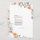 Moderne Botanische Elegante Huwelijksuitnodiging Kaart (Voorkant / Achterkant)