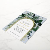 Moderne botanische elegante tuinbruiloft folie uitnodiging (Gedraaid)