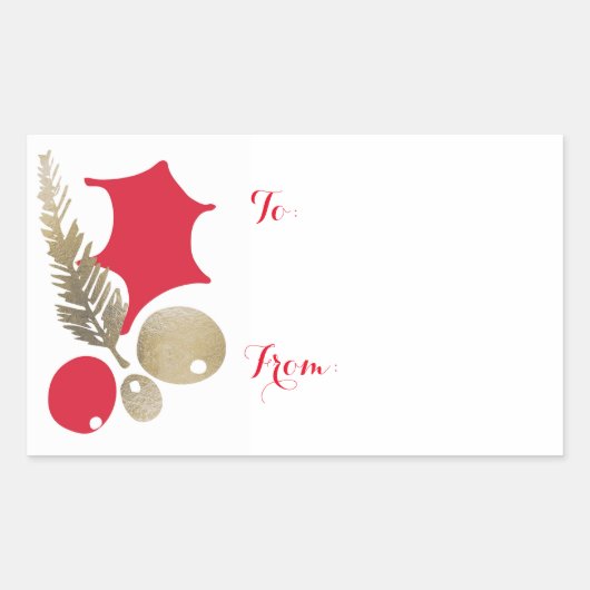 Moderne Botanische Elegantie Gift Label Sticker (Voorkant)