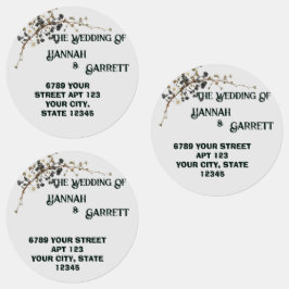 Moderne Botanische Elegantie Huwelijksadres Labels