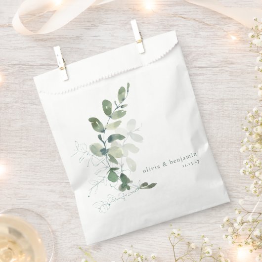 Moderne botanische Eucalyptus aangepaste bruiloft Bedankzakje (Geknipt)