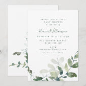 Moderne botanische Eucalyptus Boho Baby shower Kaart (Voorkant / Achterkant)