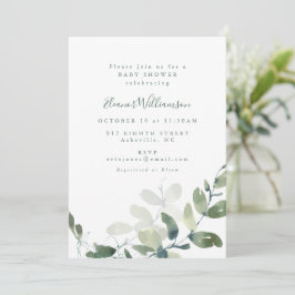 Moderne botanische Eucalyptus Boho Baby shower Kaart