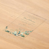 Moderne Botanische Eucalyptus Boho Bruidsdouche Acryl Uitnodigingen (Laagn)