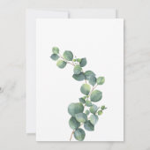 Moderne Botanische Eucalyptus Boho Bruiloftssalon Kaart (Achterkant)