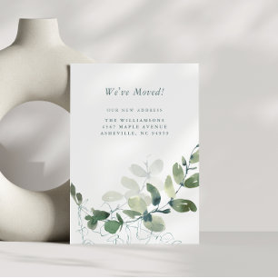 Moderne Botanische Eucalyptus Boho Nieuw Adres Aankondiging