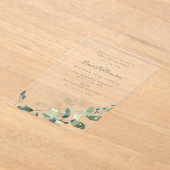 Moderne botanische Eucalyptus Boho Vrijgezellenfee Acryl Uitnodigingen (Laagn)