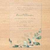 Moderne botanische Eucalyptus Boho Vrijgezellenfee Acryl Uitnodigingen (Voorkant)