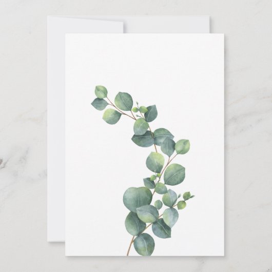 Moderne botanische Eucalyptus Boho Vrijgezellenfee Kaart (Achterkant)