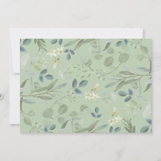 Moderne botanische Eucalyptus Greenery 1e verjaard Bedankkaart (Achterkant)