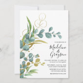 Moderne botanische Eucalyptus Greenery Wedding Kaart (Voorkant)
