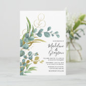 Moderne botanische Eucalyptus Greenery Wedding Kaart (Staand voorkant)