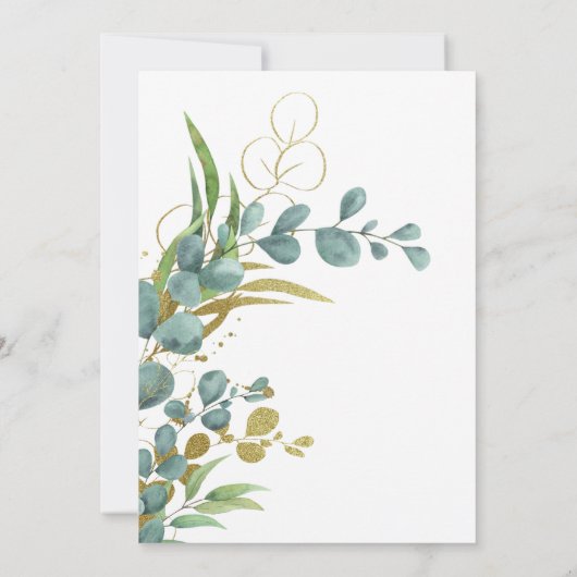 Moderne botanische Eucalyptus Greenery Wedding Kaart (Achterkant)