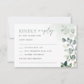 Moderne botanische Eucalyptus Greenery Wedding RSV Kaart (Voorkant)