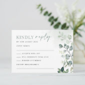 Moderne botanische Eucalyptus Greenery Wedding RSV Kaart (Staand voorkant)