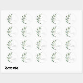 Moderne Botanische Eucalyptus Huwelijksfeest  Ronde Sticker (Vel)