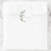Moderne Botanische Eucalyptus Huwelijksfeest  Ronde Sticker (Tas)