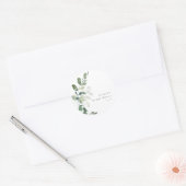 Moderne Botanische Eucalyptus Huwelijksfeest  Ronde Sticker (Envelop)