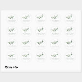 Moderne botanische eucalyptus minimalistische zake ronde sticker (Vel)