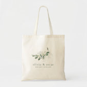 Moderne botanische eucalyptus minimalistische zake tote bag (Voorkant)