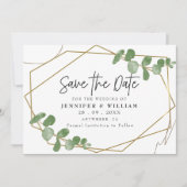 Moderne botanische eucalyptus Save the Date Kaart (Voorkant)