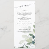 Moderne Botanische Eucalyptus Weddenschap Aangepas Menu (Voorkant)