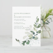 Moderne botanische eucalyptus Weddenschap RSVP onl Kaart (Staand voorkant)