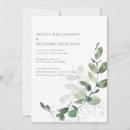 Moderne botanische eucalyptus Weddenschap RSVP onl Kaart