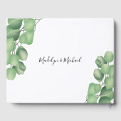 Moderne botanische eucalyptusolie gastenboek (Achterkant)