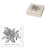 Moderne botanische Ex Libris Aangepaste Naam Boek Rubberstempel (Gestempeld)