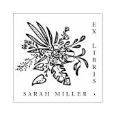 Moderne botanische Ex Libris Aangepaste Naam Boek Rubberstempel (Afrduk)