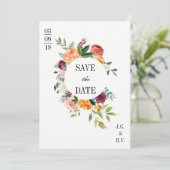 Moderne botanische flora bespaart de datum van huw save the date (Staand voorkant)